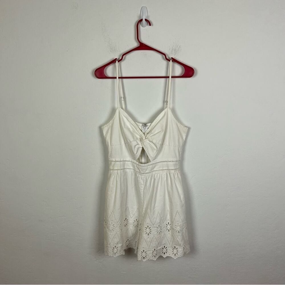Great Jones White Twist Front Eyelet Romper